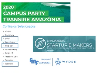 Aprovação no Call For Startup e Makers Campus Party Amazônia 2020
